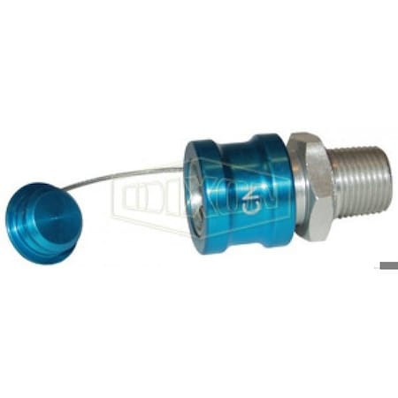 Dixon FloMAX Standard Coolant Nozzle Ball Lock with Plug, 1/2 in Nominal, MNPT, Aluminum, Domestic CN-P